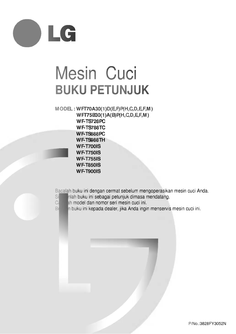 Page 1 de la notice Manuel utilisateur LG WFT85B30DCT