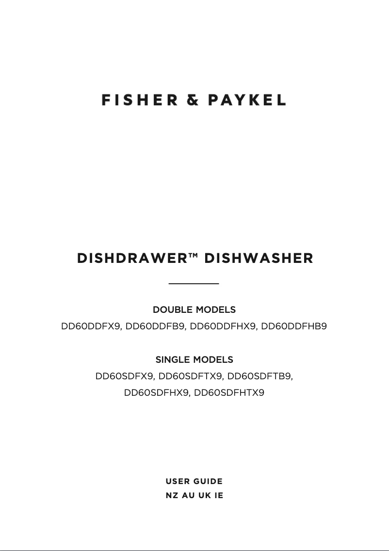 Page n°1 - Manuel utilisateur Fisher & Paykel DD60DDFHB9
