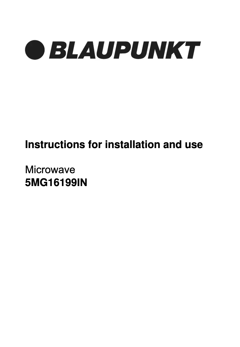 Page 1 de la notice Manuel utilisateur Blaupunkt 5MG16199IN