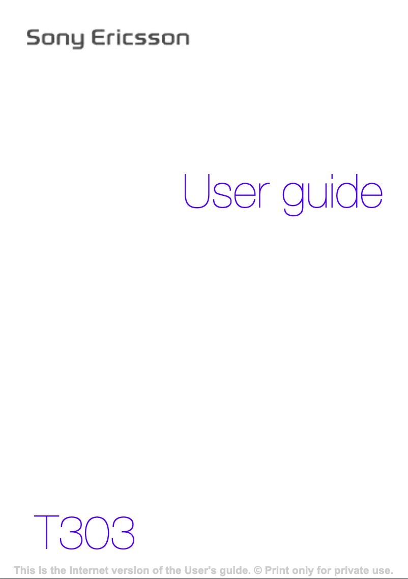 Página 1 del manual Manual de usuario Sony T303