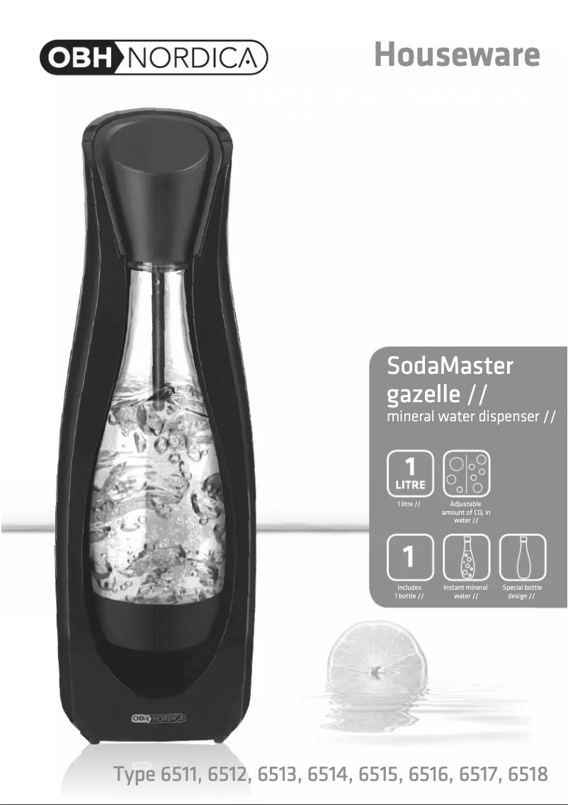 Page n°1 - Manuel utilisateur OBH Nordica SodaMaster Gazelle 6512