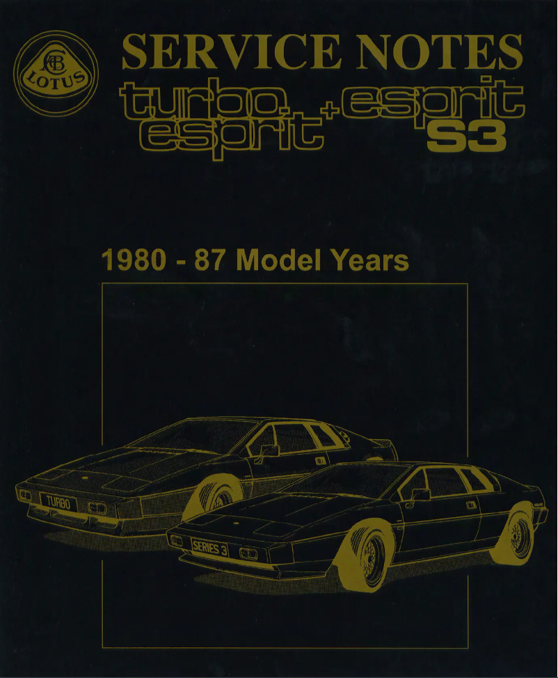 Page 1 de la notice Manuel utilisateur Lotus Esprit S3 (1980)