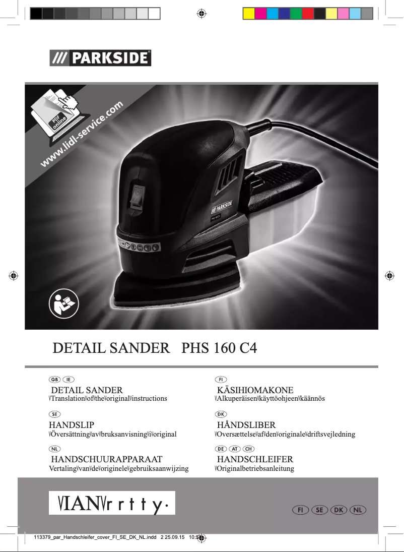 Page n°1 - Manuel utilisateur Parkside PHS 160 C4