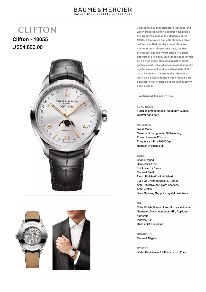 Image de la première page du manuel de l'appareil Clifton 10055