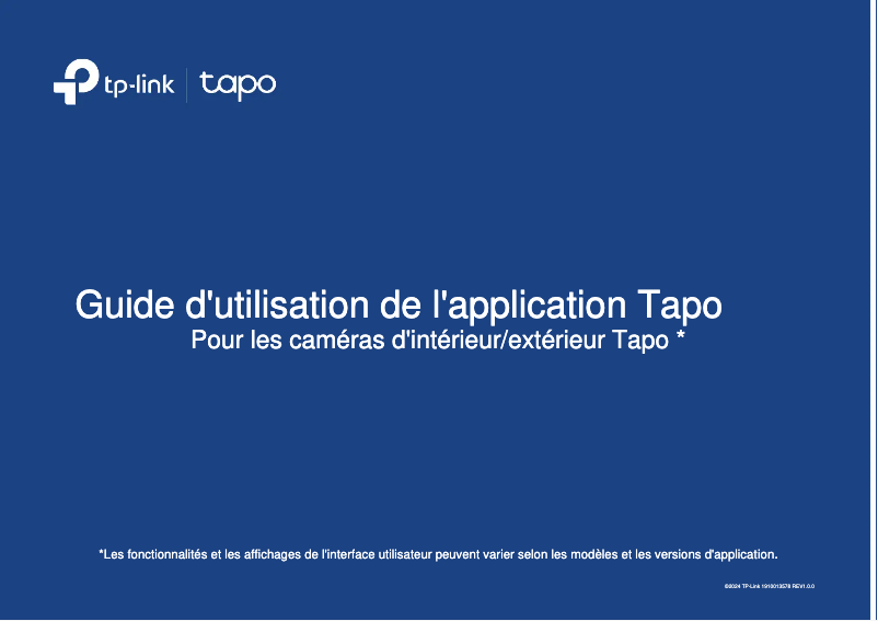 Image de la première page du manuel de l'appareil TAPO C40