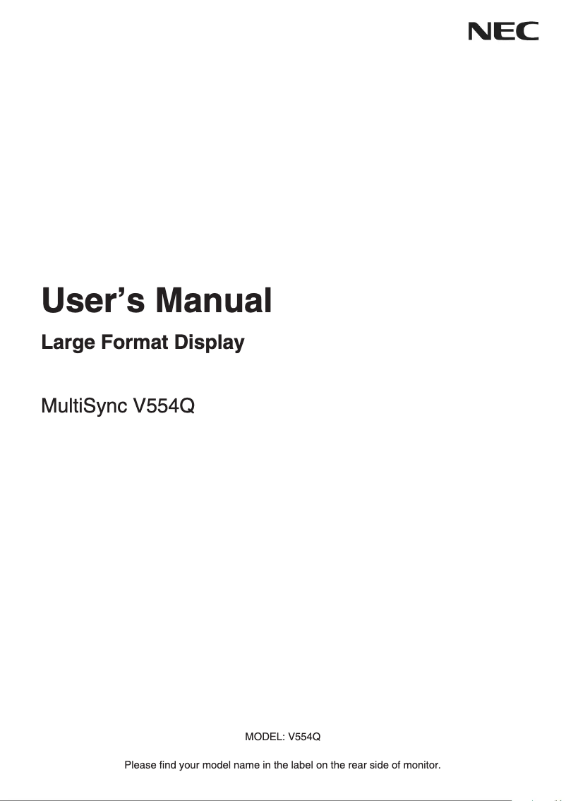 Página 1 del manual Manual de usuario NEC MultiSync V554