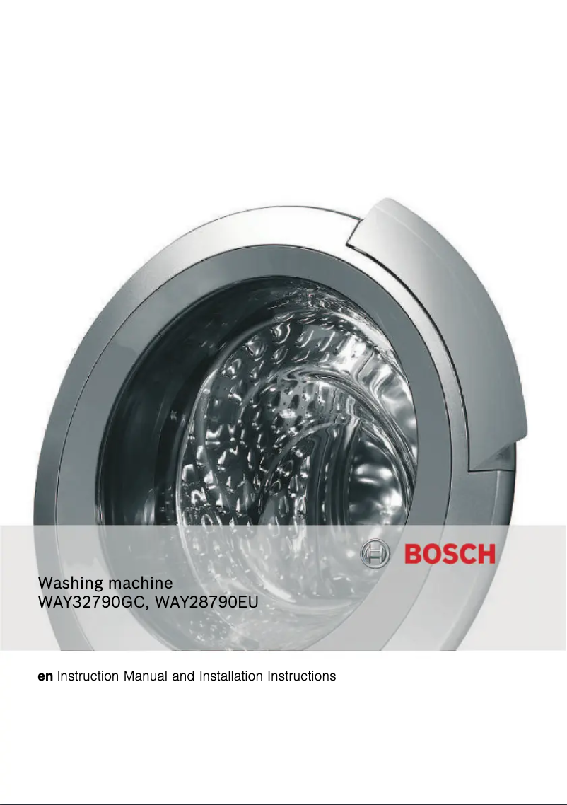 Page 1 de la notice Manuel utilisateur Bosch WAY28790EU