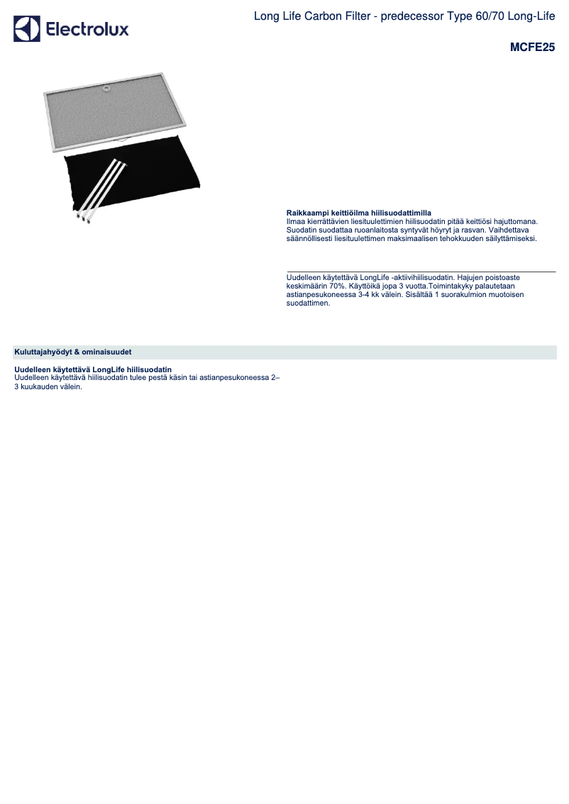 Page n°1 - Fiche technique AEG MCFE25