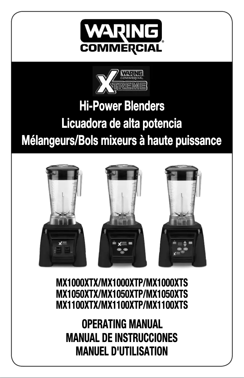 Page n°1 - Manuel utilisateur Waring Commercial MX1500XTS