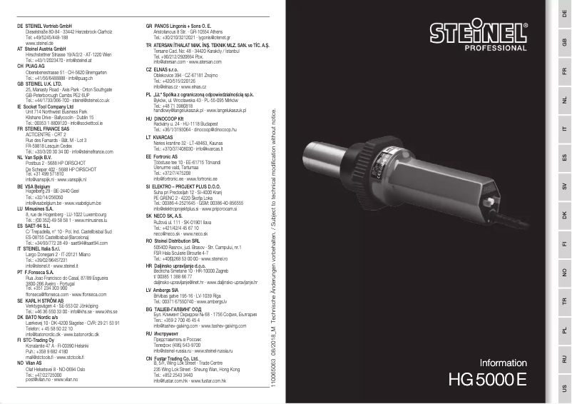 Página 1 del manual Manual de usuario Steinel HG 5000 E