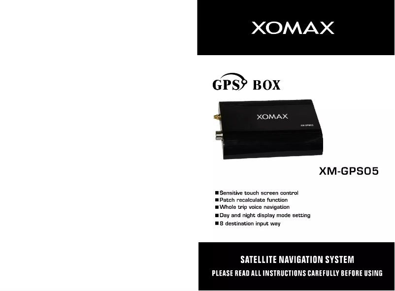 Page n°1 - Manuel utilisateur Xomax XM-GPS05