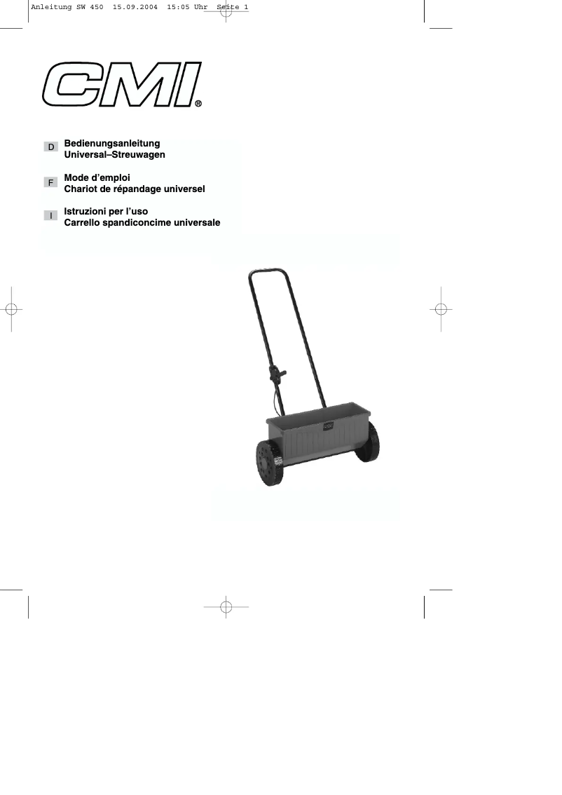 Page n°1 - Manuel utilisateur CMI SW 450