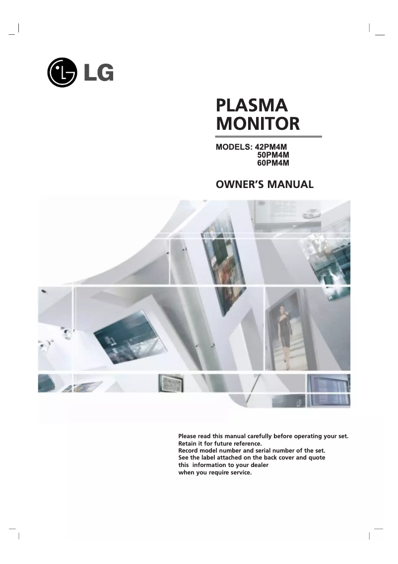 Page 1 de la notice Manuel utilisateur LG 50PM4M