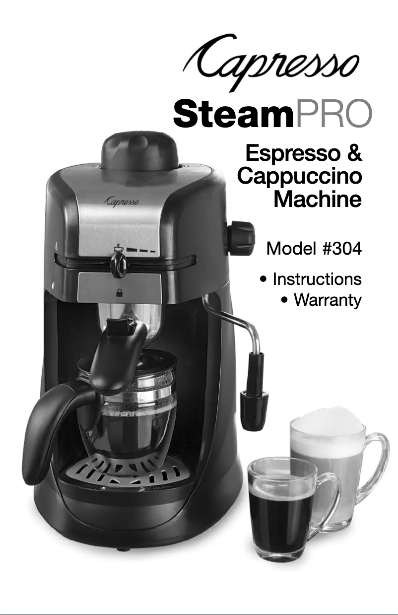 Page n°1 - Manuel utilisateur Capresso Steam PRO