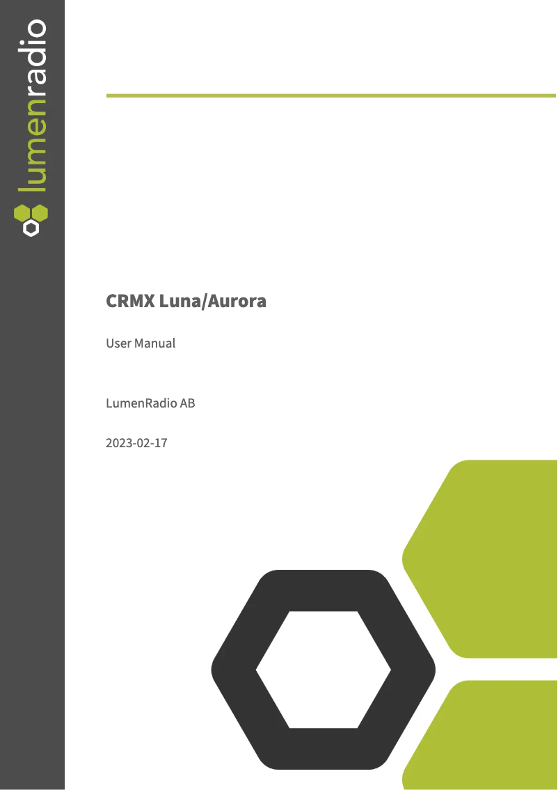 Image de la première page du manuel de l'appareil CRMX Luna
