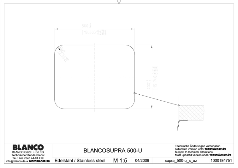 Page n°1 - Manuel utilisateur BLANCO SUPRA 500-UB