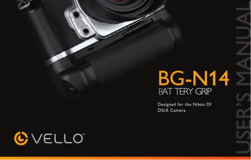 Page 1 de la notice Manuel utilisateur Vello BG-N14