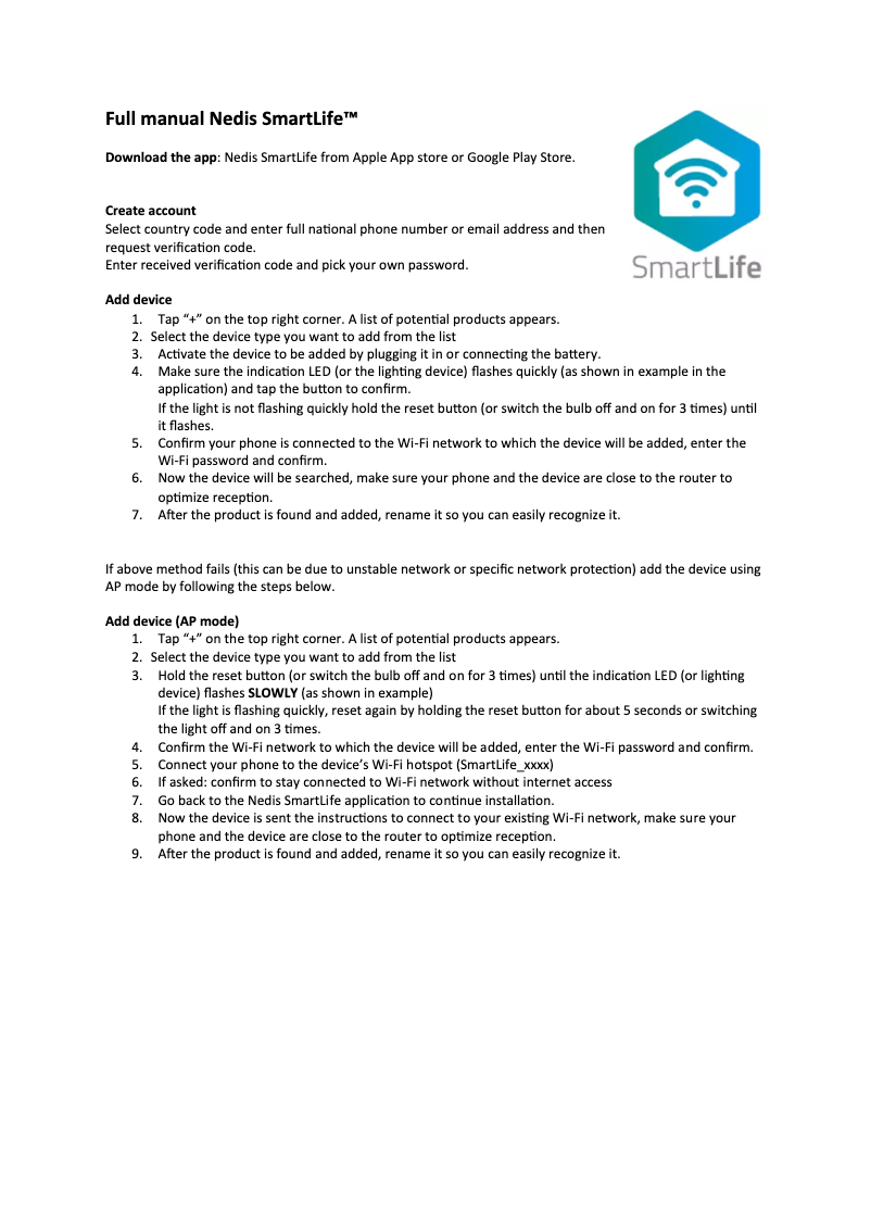 Page 1 de la notice Manuel utilisateur Nedis WIFILC11WTE27