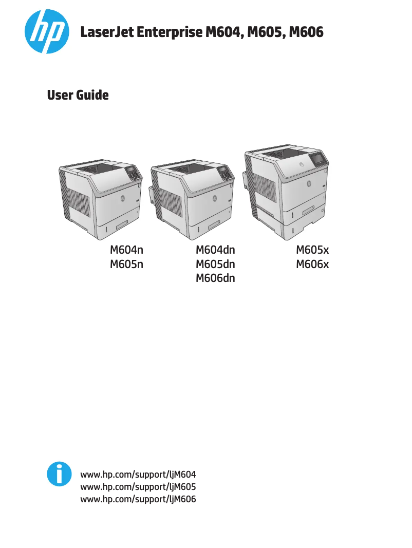 Page 1 de la notice Manuel utilisateur HP LaserJet Enterprise M605xm