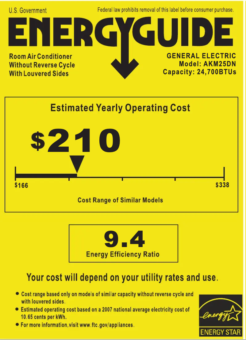 Page n°1 - Label énergétique GE AKM25DN