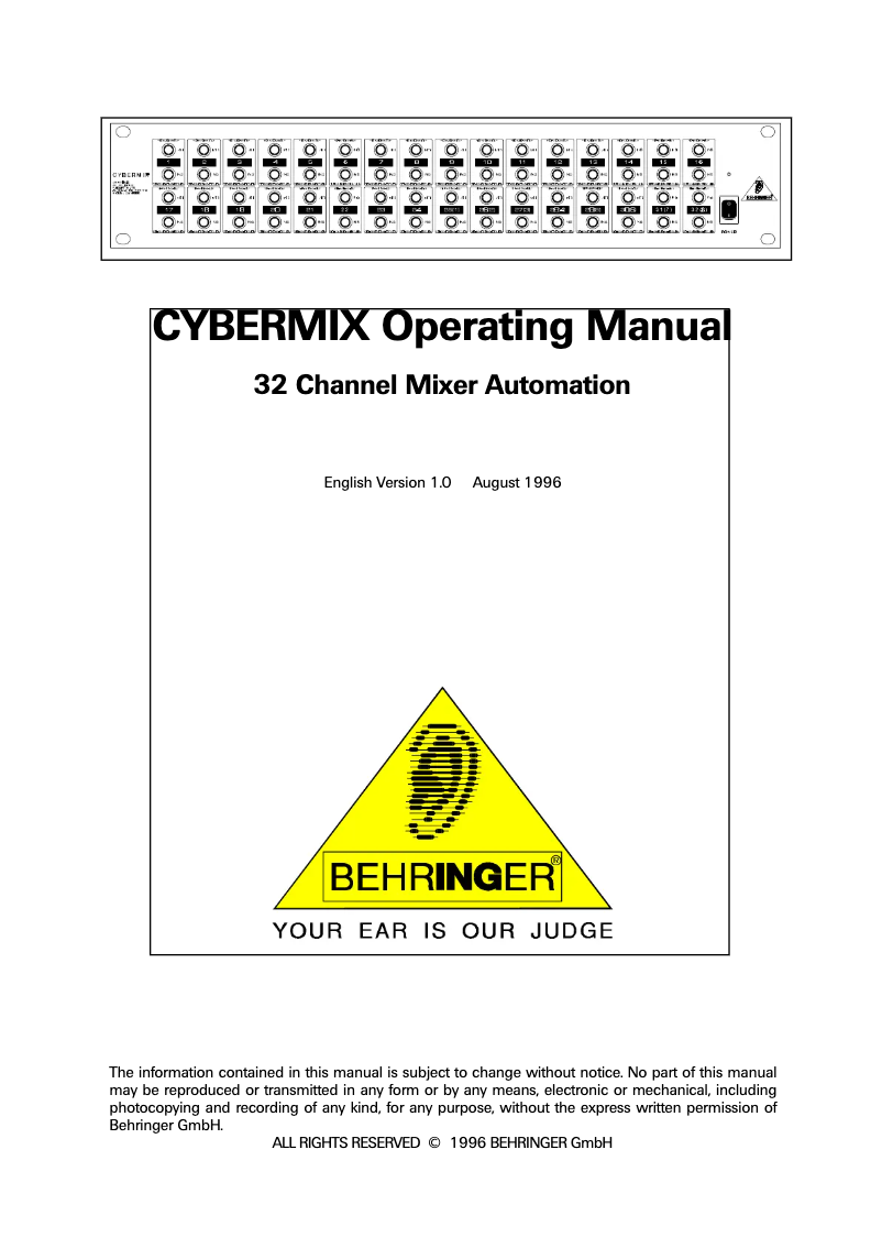 Image de la première page du manuel de l'appareil Cybermix CM8000