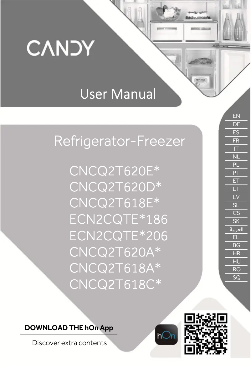 Page 1 de la notice Manuel utilisateur Candy CNCQ2T620EB