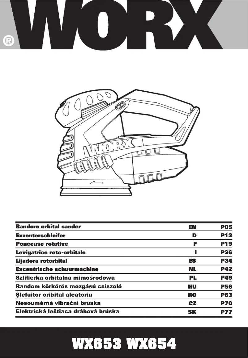 Page 1 de la notice Manuel utilisateur Worx WX654