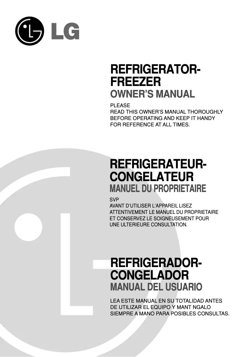 Page n°1 - Manuel utilisateur LG GR-M712YLQ