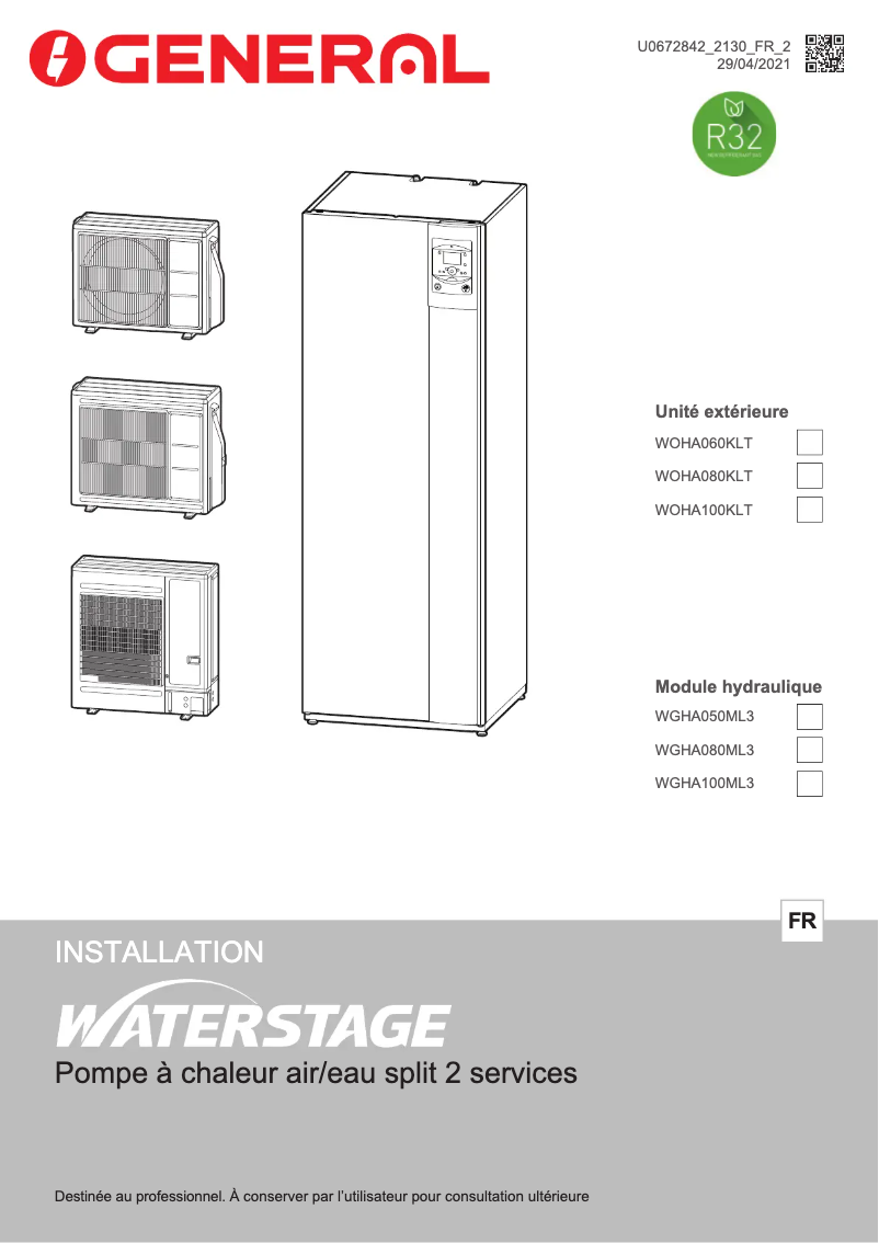 Page 1 de la notice Manuel utilisateur Fujitsu WGHA100ML3