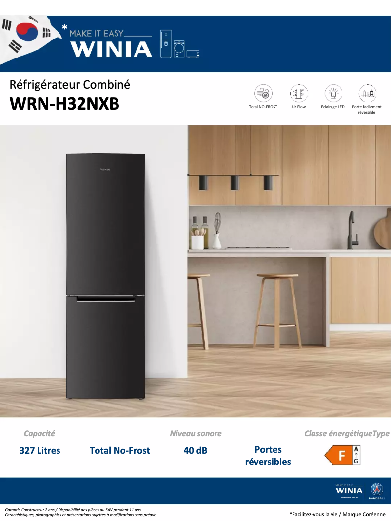 Page n°1 - Fiche technique Winia WRN-H32NXB