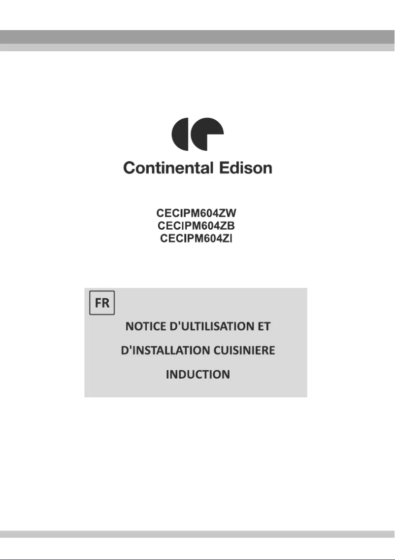 Page 1 de la notice Manuel utilisateur Continental Edison CECIPM604ZI