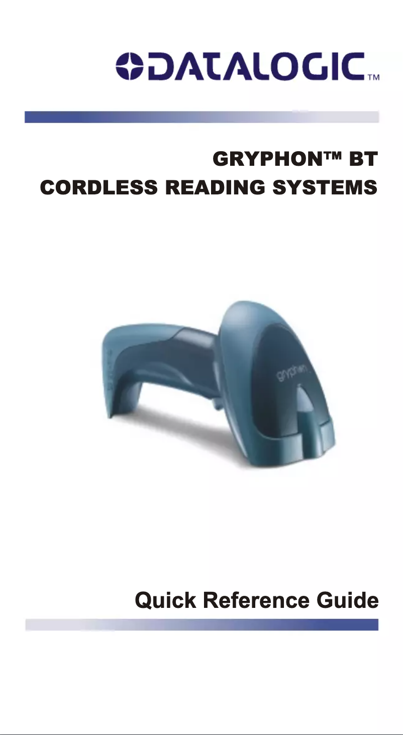 Page 1 de la notice Manuel utilisateur Datalogic Gryphon BT100