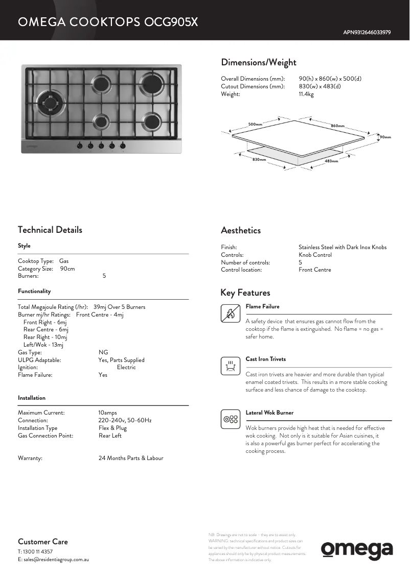 Image de la première page du manuel de l'appareil OCG905X
