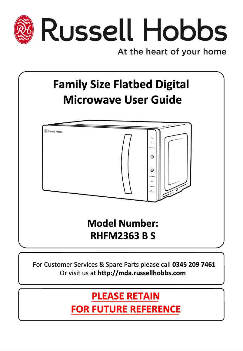 Image de la première page du manuel de l'appareil RHFM2363B