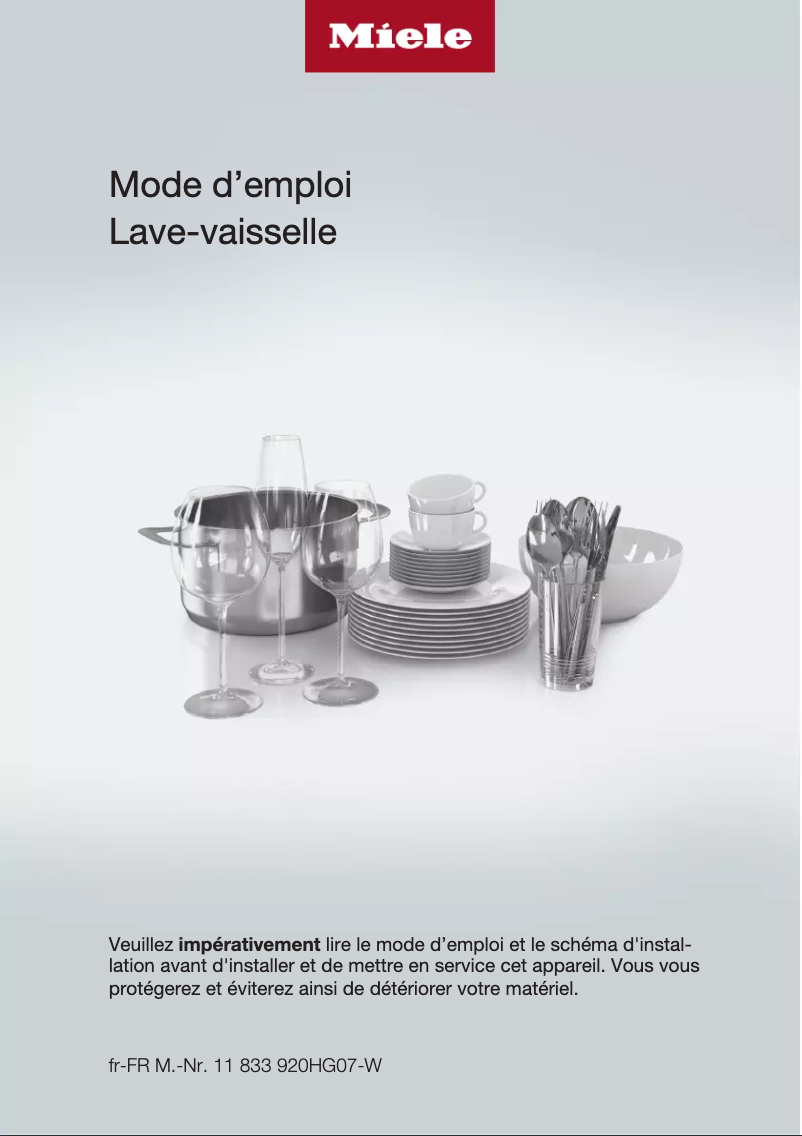 Page n°1 - Manuel utilisateur Miele G 7460 SCVi AutoDos