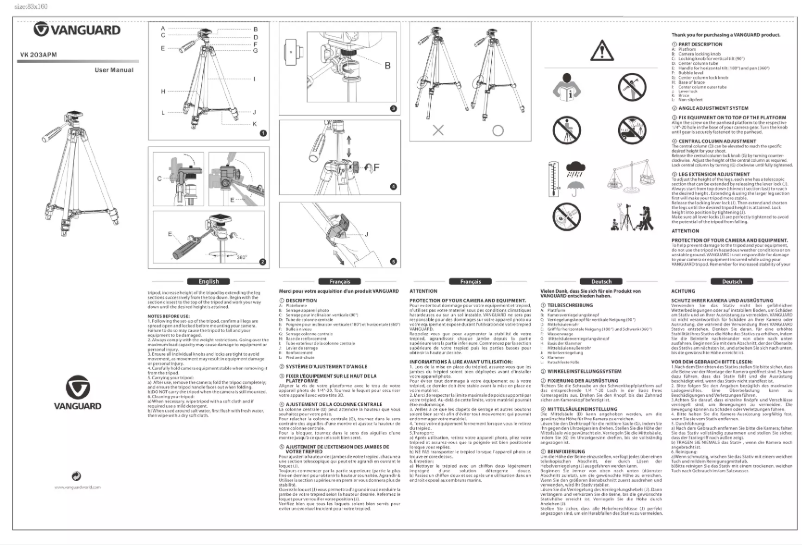 Page 1 de la notice Manuel utilisateur Vanguard VK 203 APM