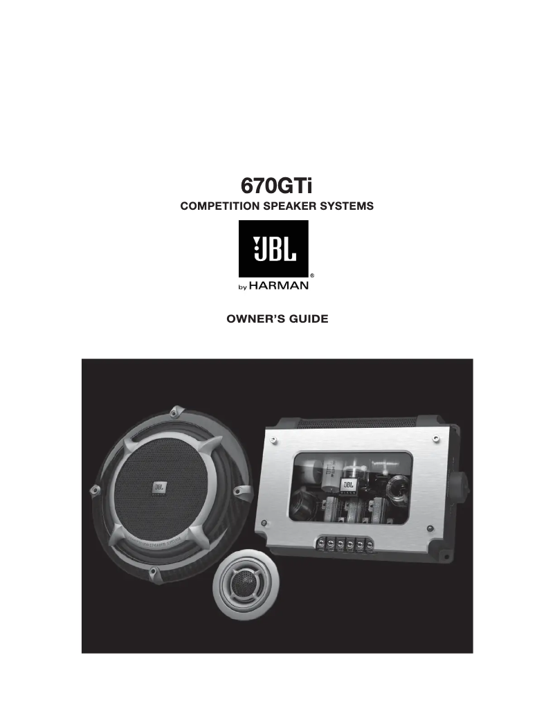 Page n°1 - Manuel utilisateur JBL 670GTi