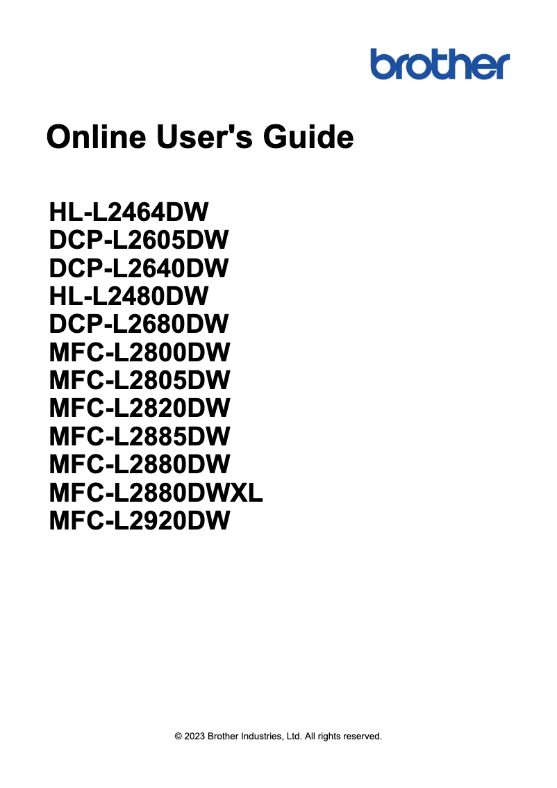 Image de la première page du manuel de l'appareil MFC-L2820DW