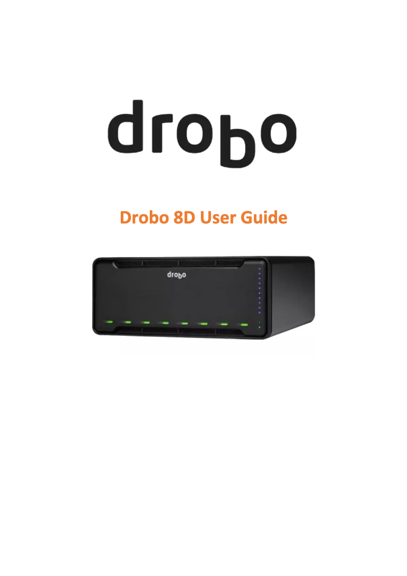 Page 1 de la notice Manuel utilisateur Drobo 8D