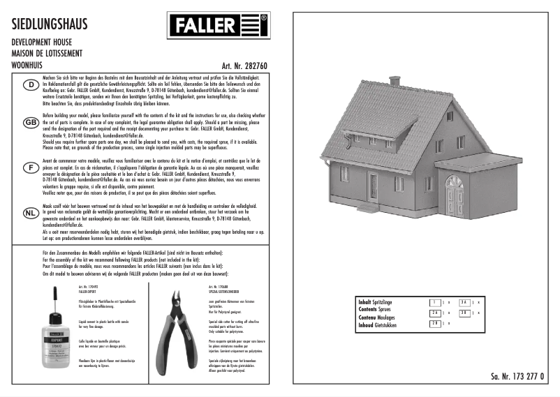 Page n°1 - Manuel utilisateur Faller 282762
