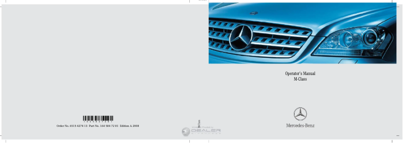 Page 1 de la notice Manuel utilisateur Mercedes-Benz ML-Class (2008)