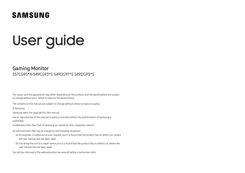 Image de la première page du manuel de l'appareil S49DG934SU