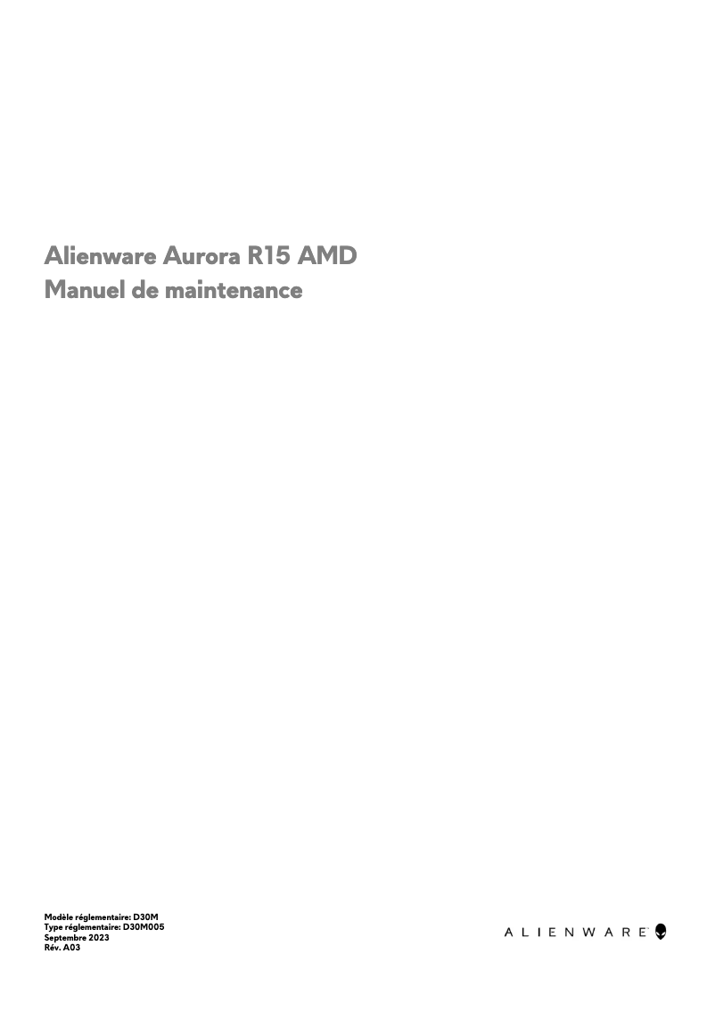 Page n°1 - Manuel utilisateur Alienware Aurora R15 AMD