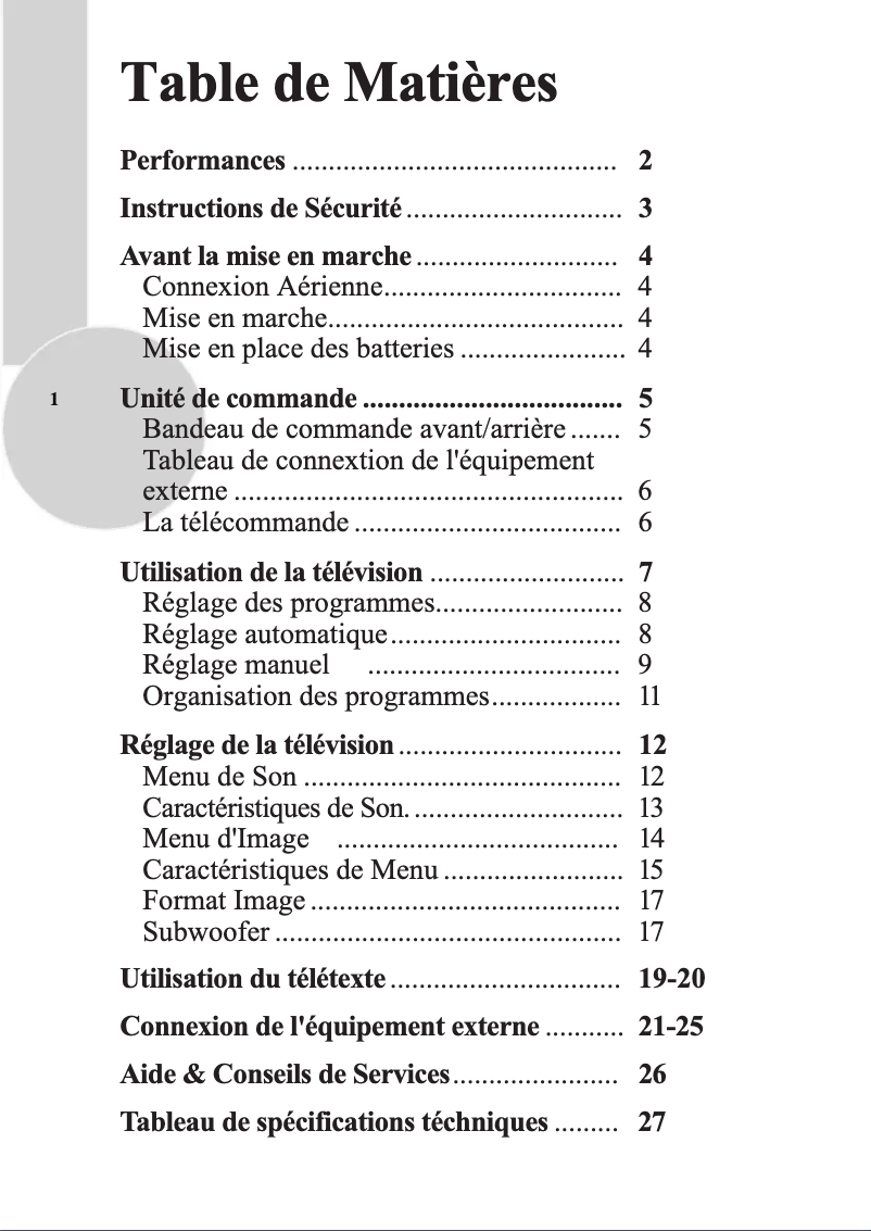 Page n°1 - Manuel utilisateur Opera TV7061