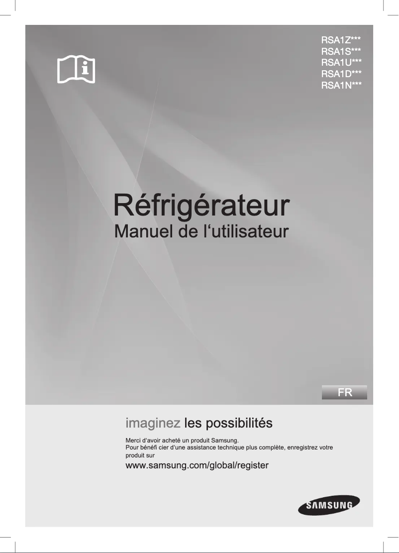Page 1 de la notice Manuel utilisateur Samsung RSA1NTWP