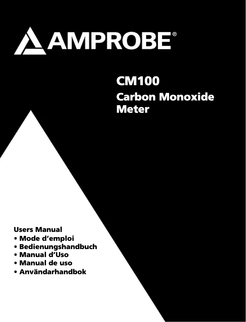 Page n°1 - Manuel utilisateur Amprobe CM100