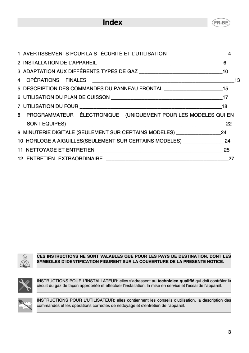 Page 1 de la notice Manuel utilisateur Smeg SCB80MFX5