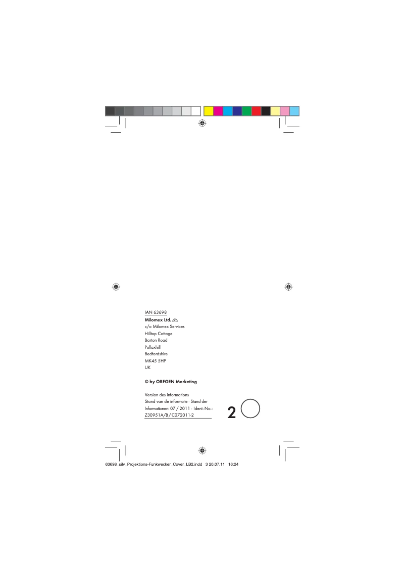 Page n°1 - Manuel utilisateur SilverCrest SEM 1100 A1