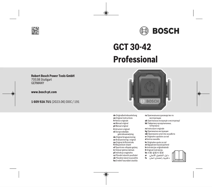 Page n°1 - Manuel utilisateur Bosch GCT 30-42 Professional