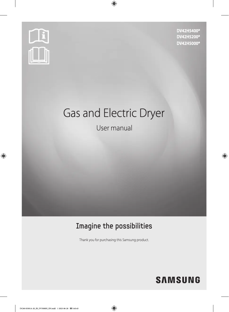 Page n°1 - Manuel utilisateur Samsung DV42H5000GW